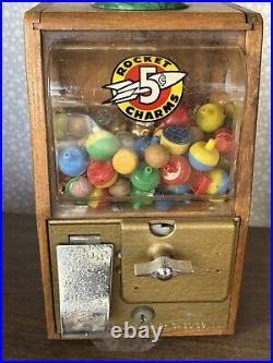 Vintage 1950's Baby Grand Victor Charm Vending Machine With Charms No Key