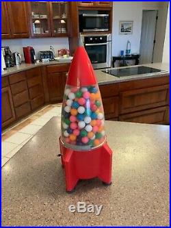 Vintage 1950's Carton Rocket Gumball Machine 1 Cent Really Great Condition