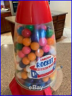 Vintage 1950's Carton Rocket Gumball Machine 1 Cent Really Great Condition