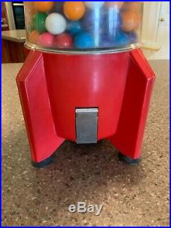 Vintage 1950's Carton Rocket Gumball Machine 1 Cent Really Great Condition