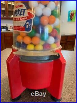 Vintage 1950's Carton Rocket Gumball Machine 1 Cent Really Great Condition