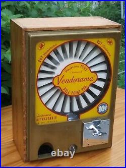 Vintage 1950's Coin Op. 10 Cent Vendorama Pen Vending Machine in EXCELLENT Cond