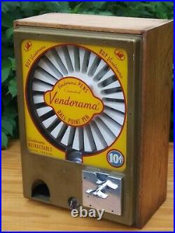 Vintage 1950's Coin Op. 10 Cent Vendorama Pen Vending Machine in EXCELLENT Cond