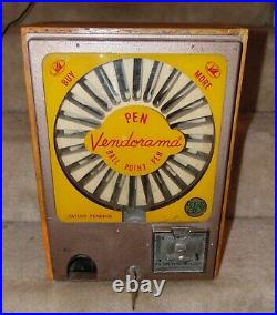 Vintage 1950's Coin Op. 25 Cent Vendorama Pen Vending Machine in Good Cond