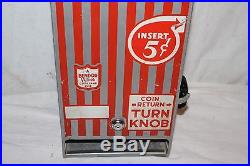 Vintage 1950's Handy Candy 5c Hershey's Chocolate Bar Metal Vending Machine Sign