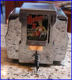 Vintage 1950's Madam X 1¢ Coin Operated Fortune Teller Napkin Dispenser