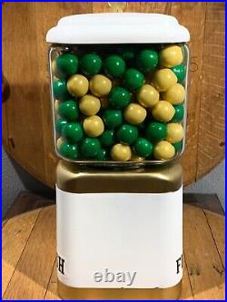 Vintage 1950's OAK ACORN Penny Gumball Machine With Key Newly Purchased Gumballs