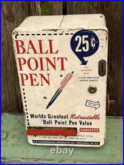 Vintage 1950's Retractable Ball Point Pen Coin Operated. 25 Cent Vending Machine