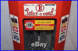Vintage 1950's Select-O-Vend Gum Candy 1c Hershey's Metal Vending Machine Sign