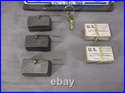 Vintage 1950's Shipman Enamel 3 Slot Stamp Vendor 10¢ 5¢ Vending Machine WORKS