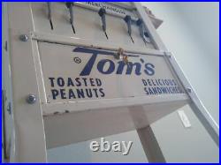 Vintage 1950's Tom's Toasted Peanuts 10 Cent Vending Machine Rare Size and Color