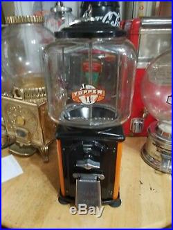 Vintage 1950's Victor Topper glass gumball machine Orange Restored original W@W