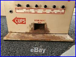 Vintage 1950's Wall 10 Cent Vending Machine Coffee, Tea, Soup, Hot Choco Packs