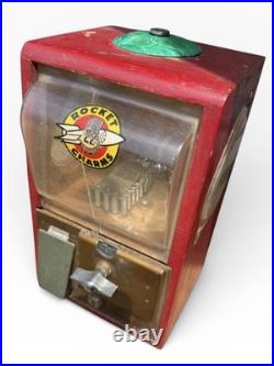 Vintage 1950's Well Worn Victor Charm Vending Machine, Not Tested, No Key