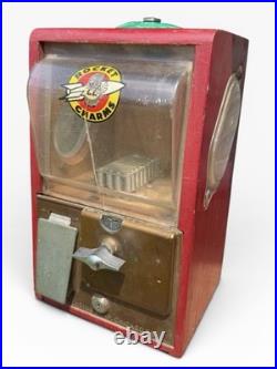 Vintage 1950's Well Worn Victor Charm Vending Machine, Not Tested, No Key