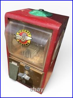 Vintage 1950's Well Worn Victor Charm Vending Machine, Not Tested, No Key