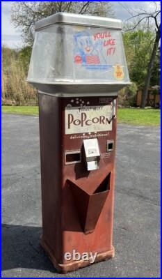 Vintage 1950s Cebco Gold Medal Automatic Popcorn Vending Machine Coin Operated