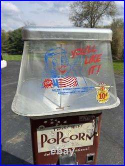 Vintage 1950s Cebco Gold Medal Automatic Popcorn Vending Machine Coin Operated