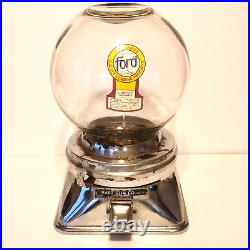 Vintage 1950s HART GUM Co FORD GLASS COUNTER TOP Penny 1 Cent GUMBALL MACHINE