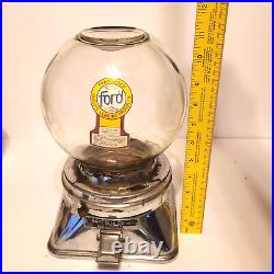 Vintage 1950s HART GUM Co FORD GLASS COUNTER TOP Penny 1 Cent GUMBALL MACHINE