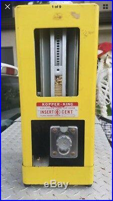 Vintage 1950s Kopper King one cent Tab Gum Vending Machine