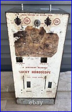 Vintage 1950s Lucky Horoscope Vending Machine Tabletop Astrology Works with Key
