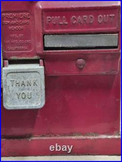 Vintage 1950s Premiere Oak Mfg Co Inc Coin-Operated Gum & Card Vending Machine