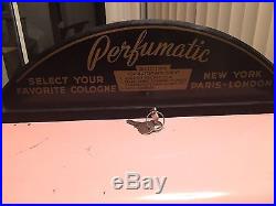 Vintage 1950s RARE Perfume-A-Spray Coin Operated Vending Machine & Keys