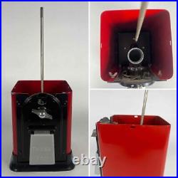 Vintage 1950s Red Black Victor 1 Cent Penny Gumball Candy Vending Machine + Key