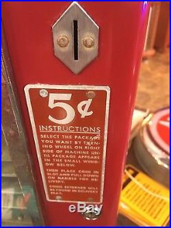 Vintage 1950s U SELECT-IT 5 Cent Wall Mount Candy Coin-Op Vending Machine