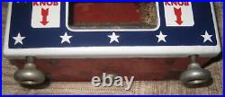 Vintage 1950s Wall Mounted Uncle Sam US Postage Stamp Porcelain Vending Machine