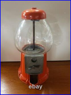 Vintage 1960'S Authentic Aluminum Red Gumball Machine Threaded Works Made in USA