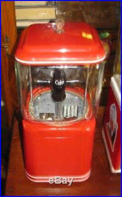 Vintage 1960's Style Coca-Cola Spriteboy Theme Oak Acorn Gumball /Peanut Machine