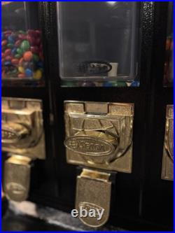 Vintage 1970 Seaga Triple Head Candy Vending Machine on Stand Bulk Candy