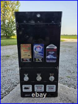 Vintage 1970's 3 Row Condom Vending Machine Dispenser Novelty Man Cave Black