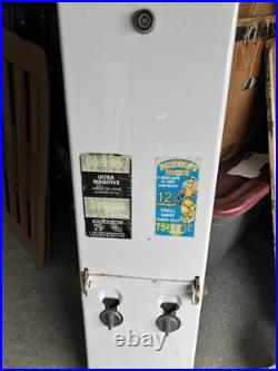 Vintage 1970's Era 2 Row Condom Dispenser Machine 32.5 White Front Advertising