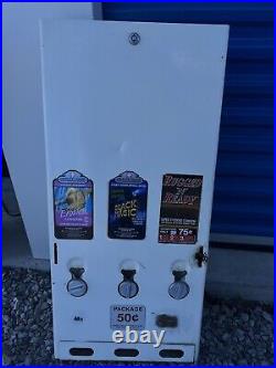 Vintage 1970's Era 3 Row Condom Dispenser Machine 32.5 White Front Advertising