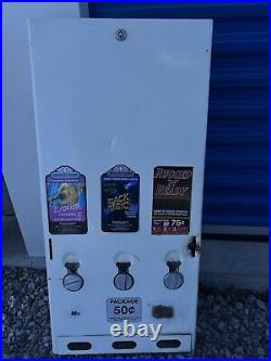 Vintage 1970's Era 3 Row Condom Dispenser Machine 32.5 White Front Advertising