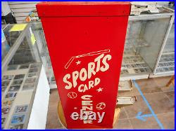 Vintage 1970's Sports Card Center Vending Machine Dual Slot 25/50 Cents Read