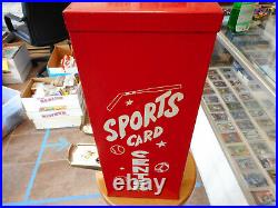 Vintage 1970's Sports Card Center Vending Machine Dual Slot 25/50 Cents Read