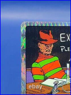 Vintage 1980's HORROR MOVIE Prismatic VENDING MACHINE STICKER. Freddy Krueger