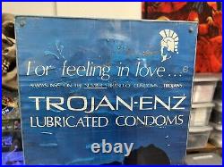 Vintage 1980s Trojan ENZ Condom Vending Machine Old Rusty Weathered READ