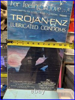 Vintage 1980s Trojan ENZ Condom Vending Machine Old Rusty Weathered READ