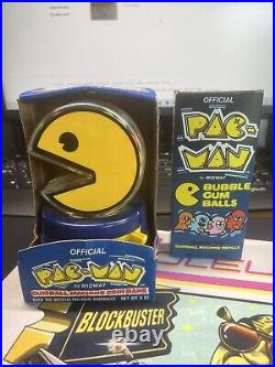 Vintage 1983 Official PAC-MAN Gumball Machine Coin Bank 80's W Refill Box