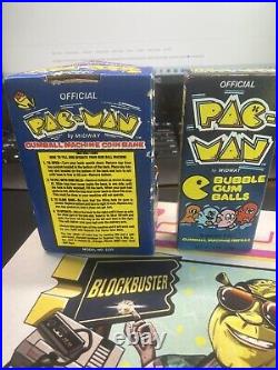 Vintage 1983 Official PAC-MAN Gumball Machine Coin Bank 80's W Refill Box
