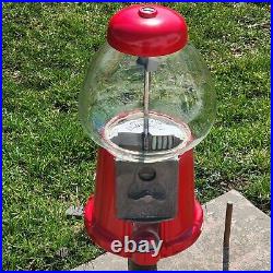 Vintage 1985 Carousel Candy Gumball Vending Machine Glass with Stand Great Cond