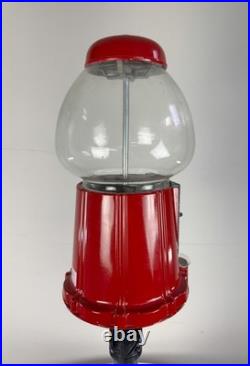 Vintage 1985 Carousel Gumball Machine On Stand Works Very Nice 38