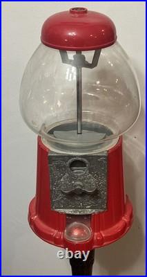 Vintage 1985 Carousel Gumball Machine On Stand Works Very Nice 38 Tall