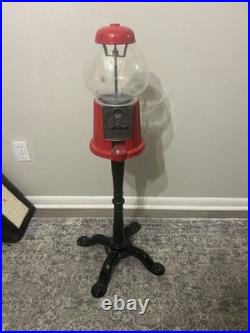 Vintage 1985 Carousel Gumball Machine On Stand Works Very Nice Clean 38 Tall