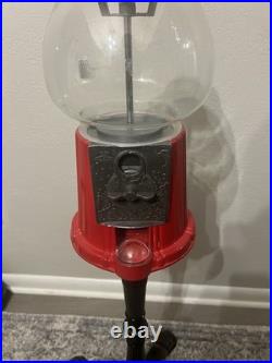 Vintage 1985 Carousel Gumball Machine On Stand Works Very Nice Clean 38 Tall